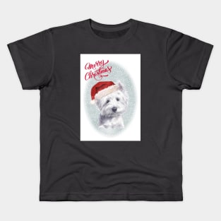 West Highland Terrier Merry Christmas Santa Dog Kids T-Shirt